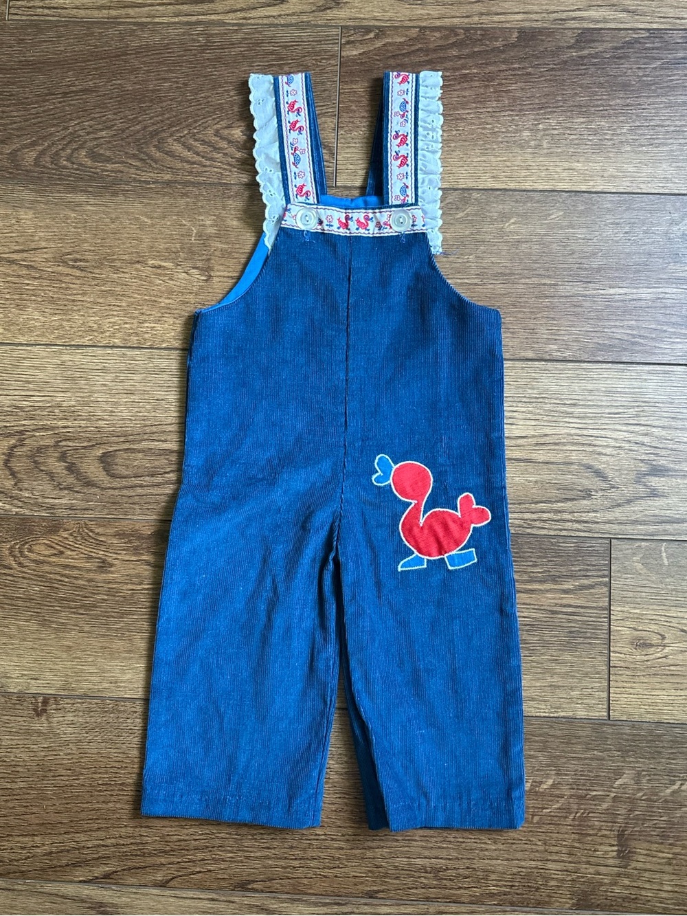 Vintage 80s Blue Duck Cord Overalls Size 2T